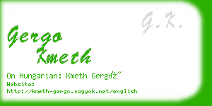 gergo kmeth business card